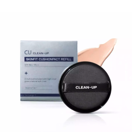CU Skin – Clean-Up Skinfit Cushion Pact (Ton 23) – Інноваційний кушон зі змінним блоком SPF50+ PA+++ (Тон 23) 15 мл Refill