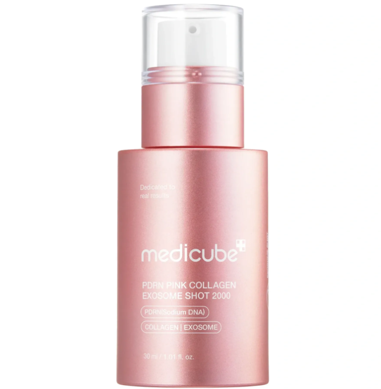 Medicube – PDNR Pink Collagen Exosome Shot 2000 – Сироватка з полінуклеотидами, екзосомами та спікулами, для щоденного використання 30 мл