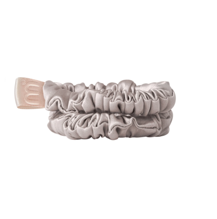 MON MOU – Silk Mini Slim Scrunchie Set – Набір із 2 тонких резинок з натурального шовку