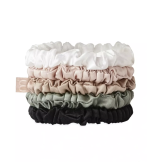 MON MOU – Silk Slim Scrunchie Set – Набір із 5 тонких резинок з натурального шовку