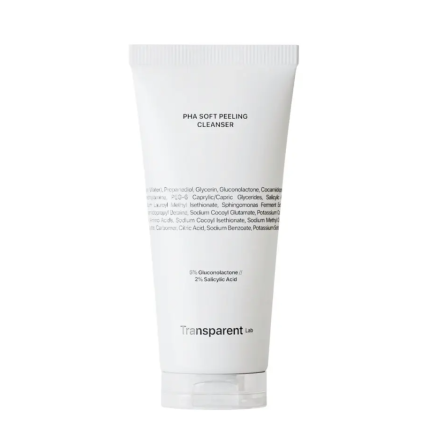 Transparent Lab – PHA Soft Peeling Cleanser – Очищуючий засіб для обличчя з ефектом пілінгу 150 мл